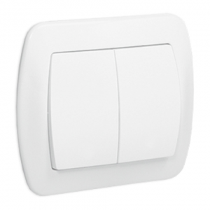 Włącznik AKORD  Podwójny  AW5/11  BIAŁY